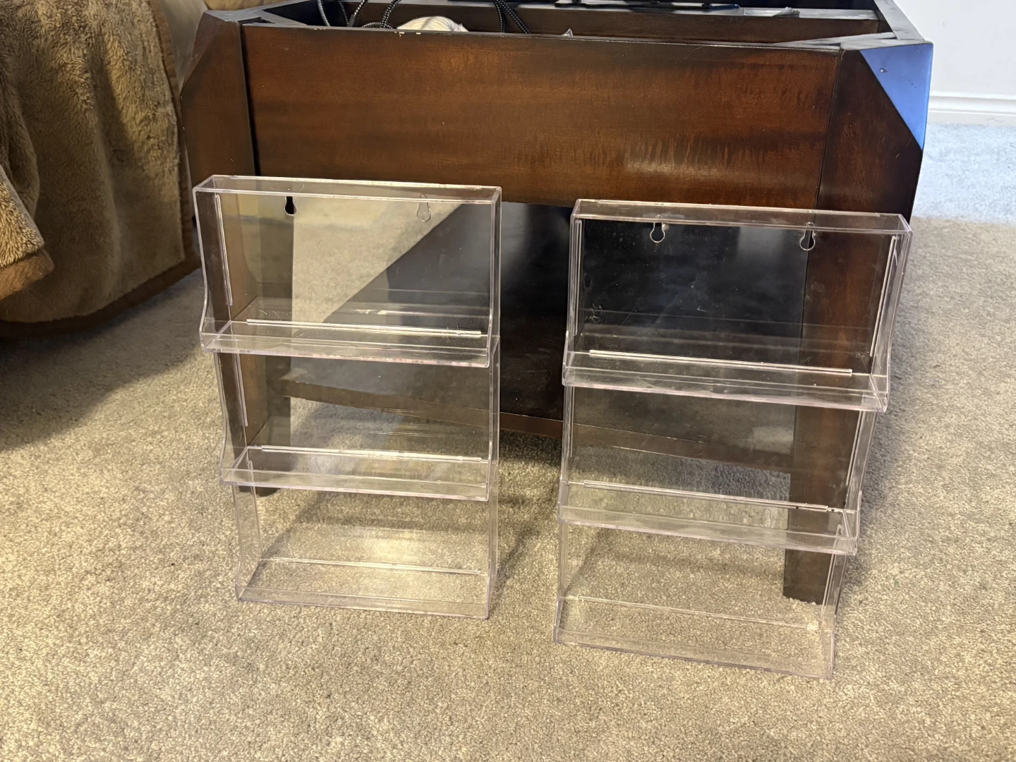 2 Clear Plastic 3-Tier Display Shelves - photo 2