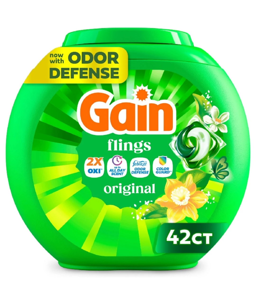 Gain Flings Original Laundry Detergent Pods, 42 Count