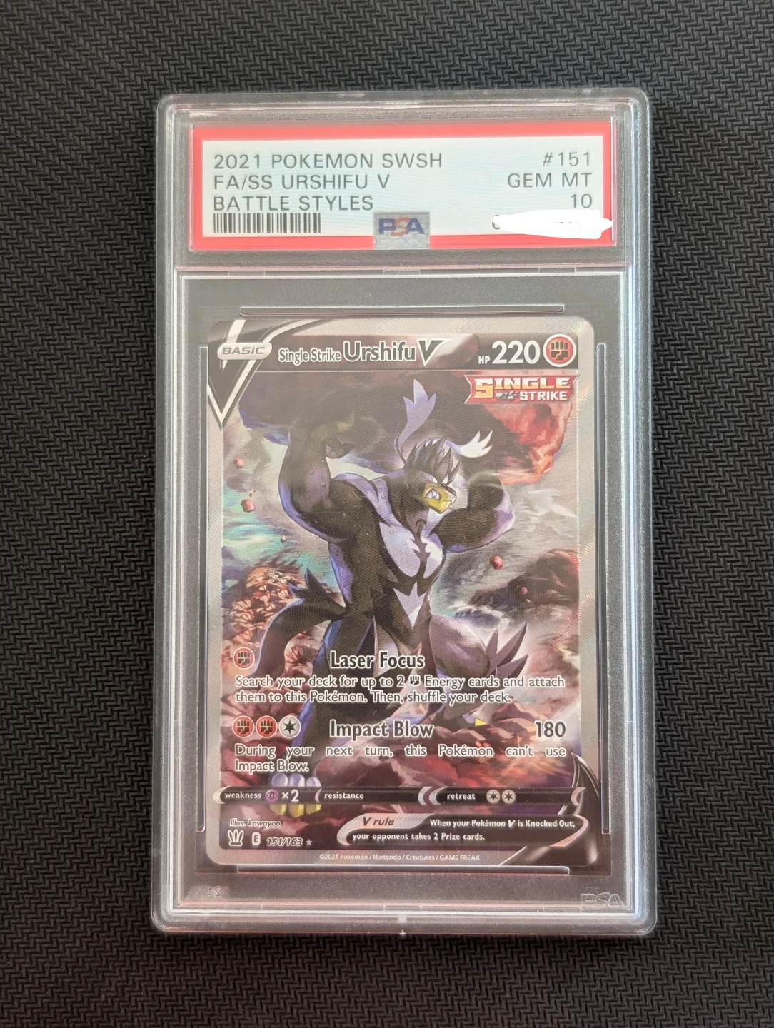 Single Strike Urshifu V 151/163 PSA 10 - Pokemon