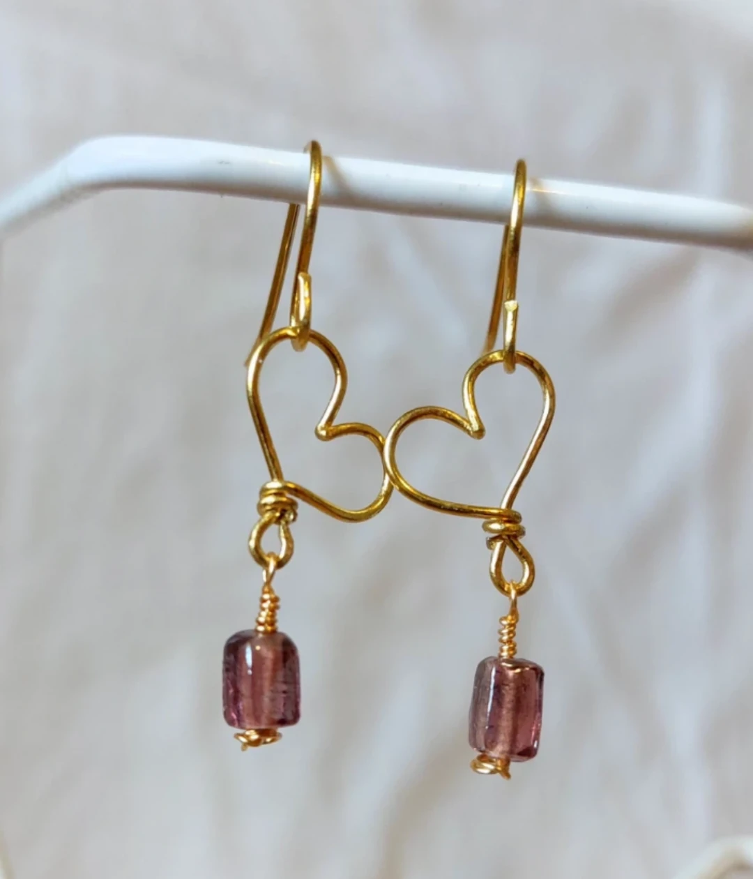 Women Gold Tone Heart Earrings