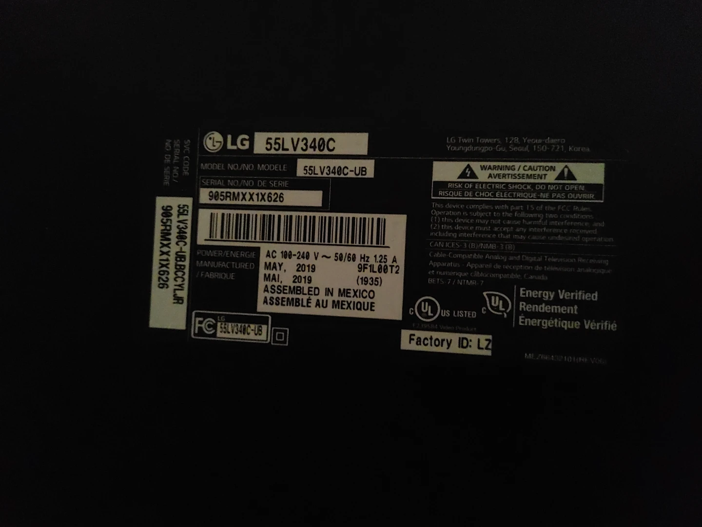 LG 55" 55LV340C-UB LED TV - photo 2