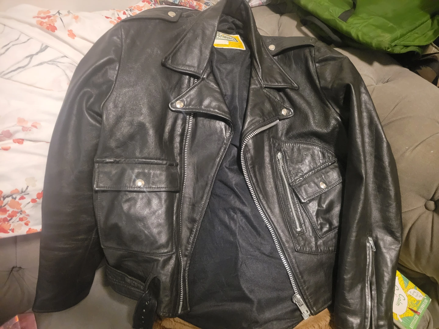 Brímaco Black Leather Motorcycle Jacket