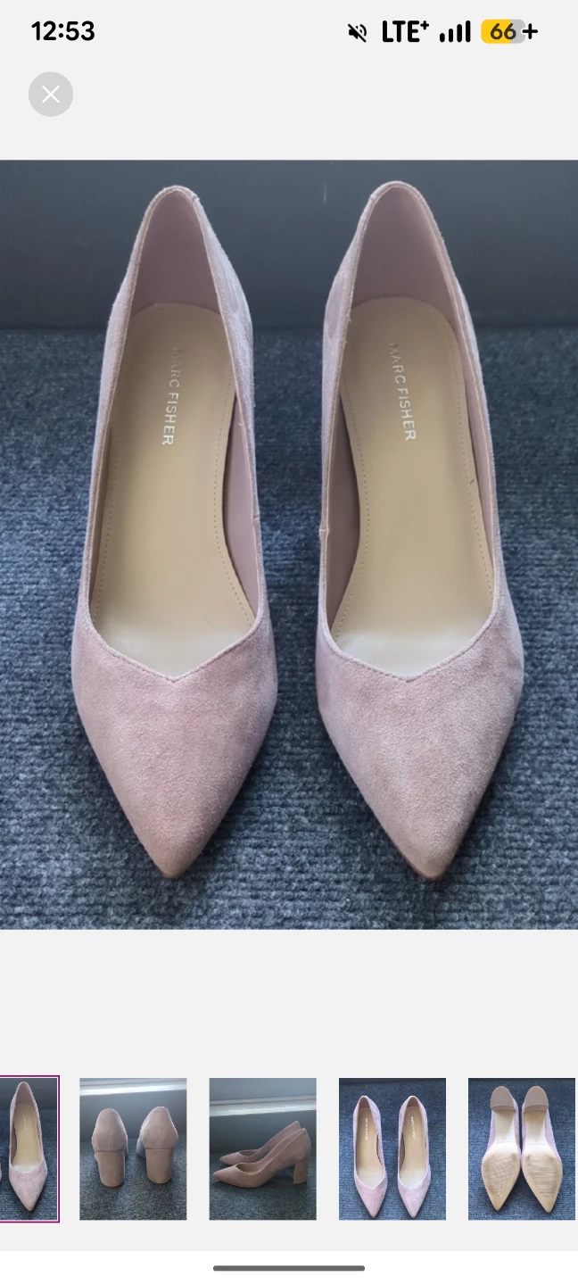 8.5 Marc Fisher Suede Block Heels -dusty pink