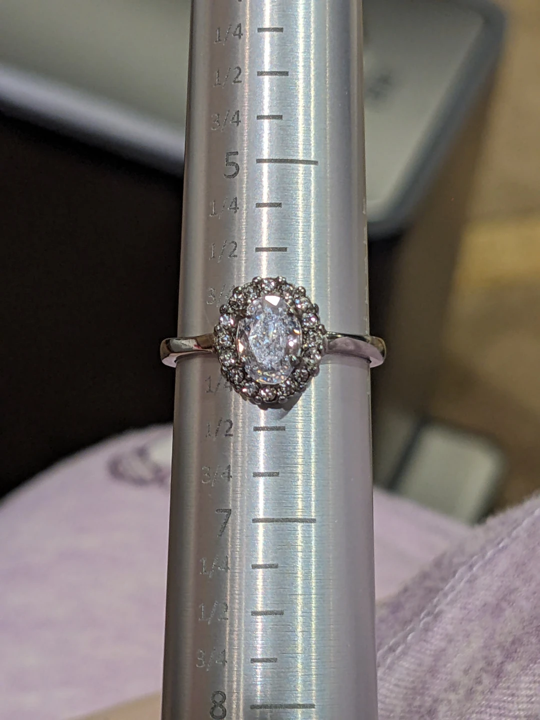 Size 6 Oval Halo Ring - photo 5