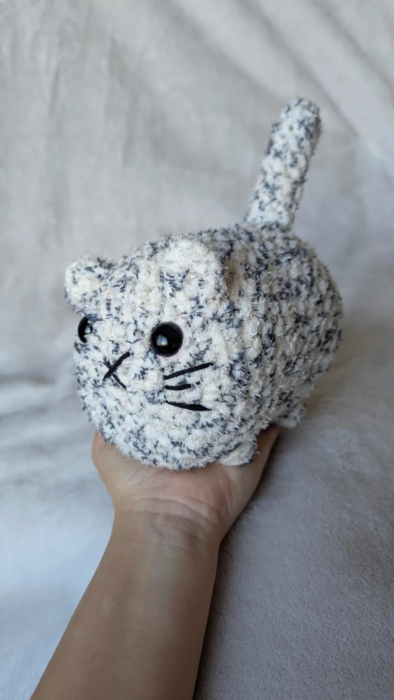 Speckled Cat plushie handmade