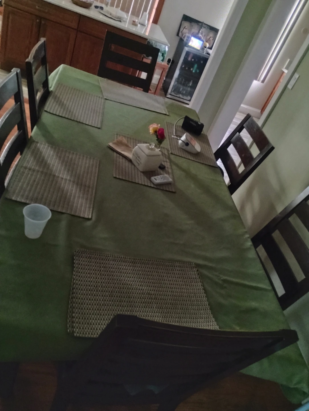 Wooden Dining Set with Padded Seat Chairs - photo 3