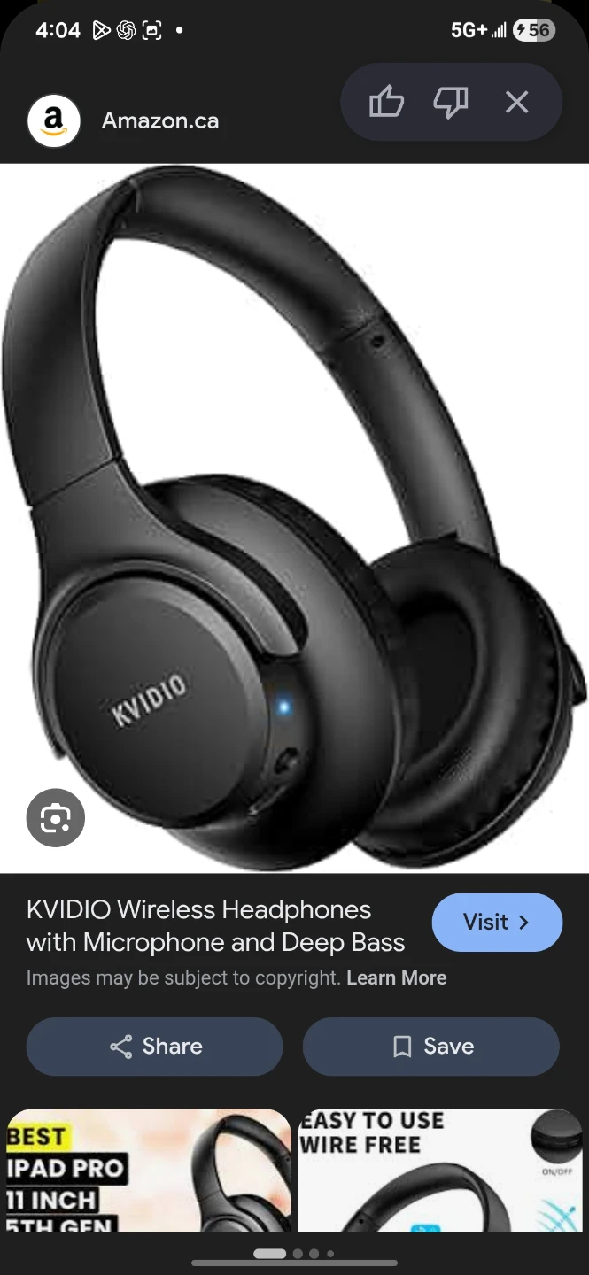 KVIDIO Wireless Headphones with Microphone and Deep Bass