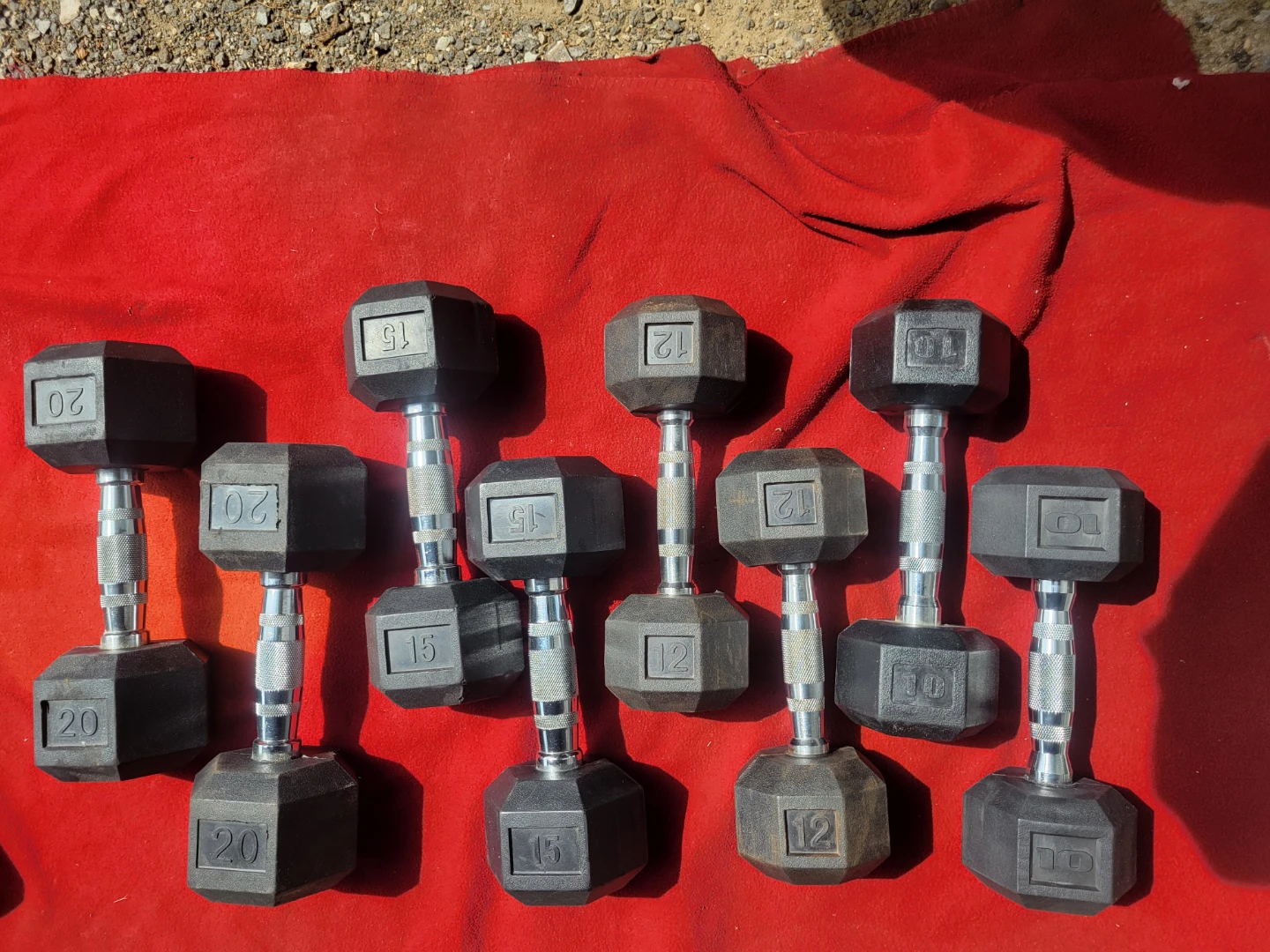 SET OF  20s. 15s. 12s. 10s  RUBBER COATED HEXHEAD - photo 2
