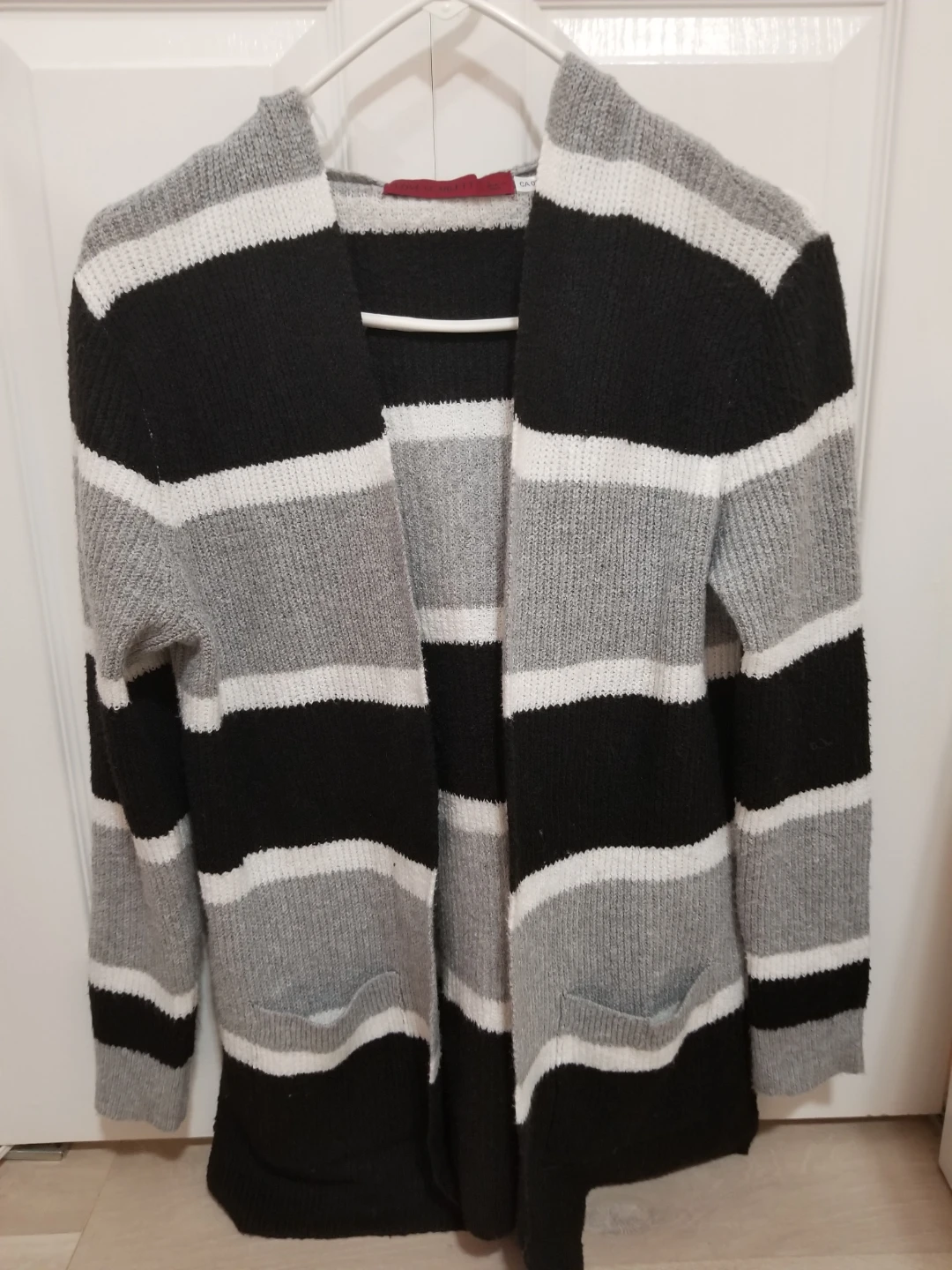 Striped Hooded Cardigan