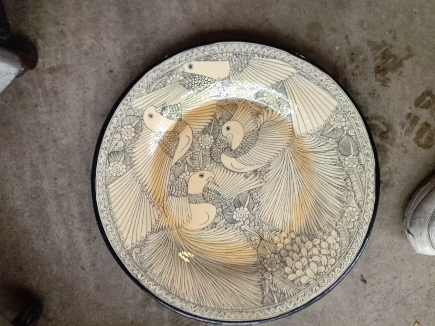 Decorative Plate with Bird Design - photo 2