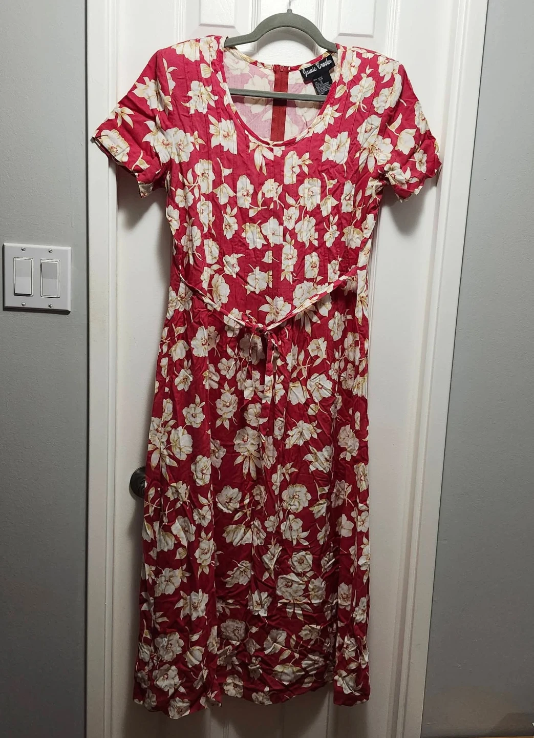 Vintage Red Floral midi Dress by Jamie Brooke. #size12 - photo 2