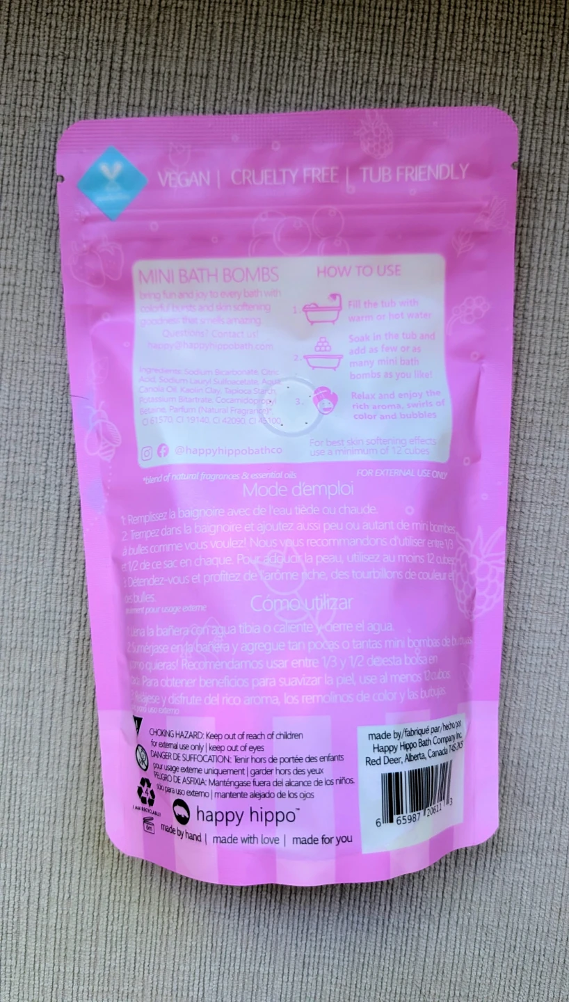 Brand New Happy Hippo Mini Bath Bombs - Wildberry Tulip - photo 2
