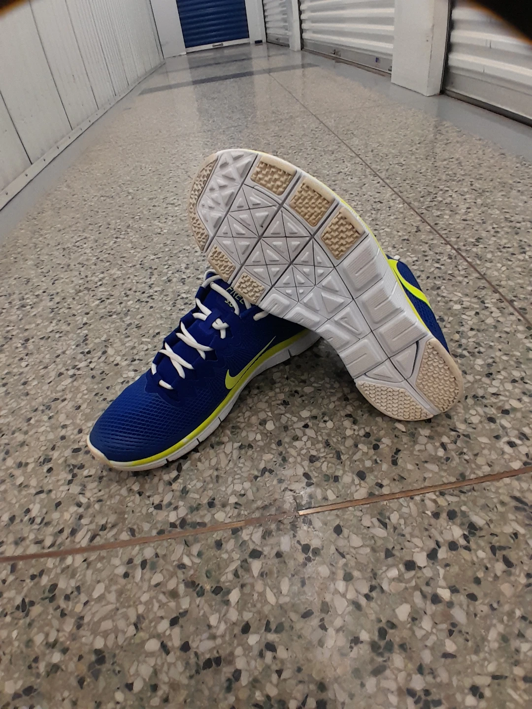 Nike Free RN Flyknit Running Shoes - Blue/Yellow Men's size 13 - photo 5