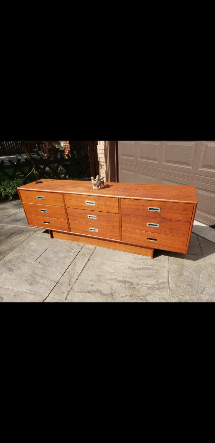 Teak 9 drawer Dresser