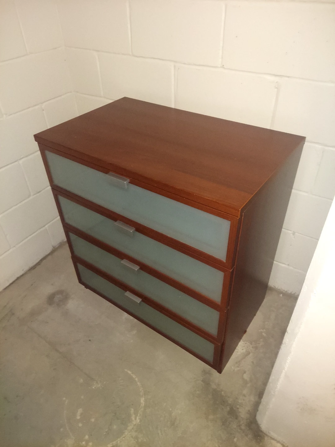 Wooden dresser with frosted glass drawers ikea