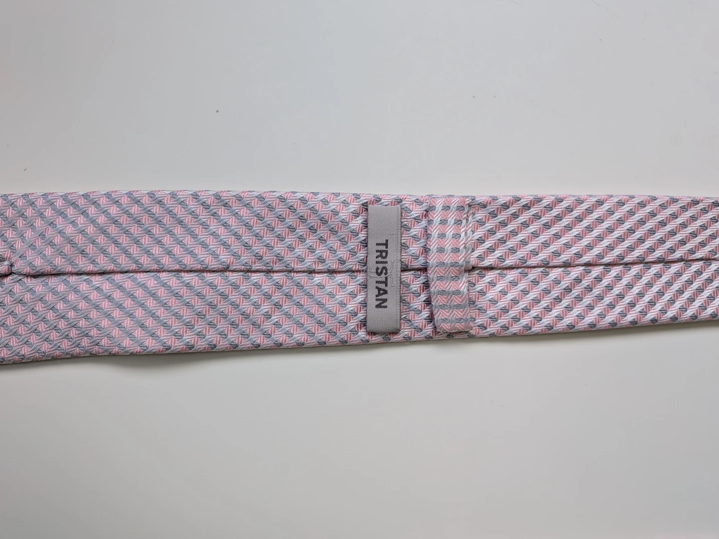 Tristan Silk Tie - Pink/Grey Pattern - photo 4