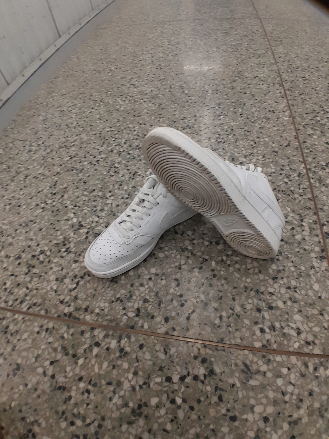 White Nike Court Vision Low Sneakers Size 8.5 - photo 5