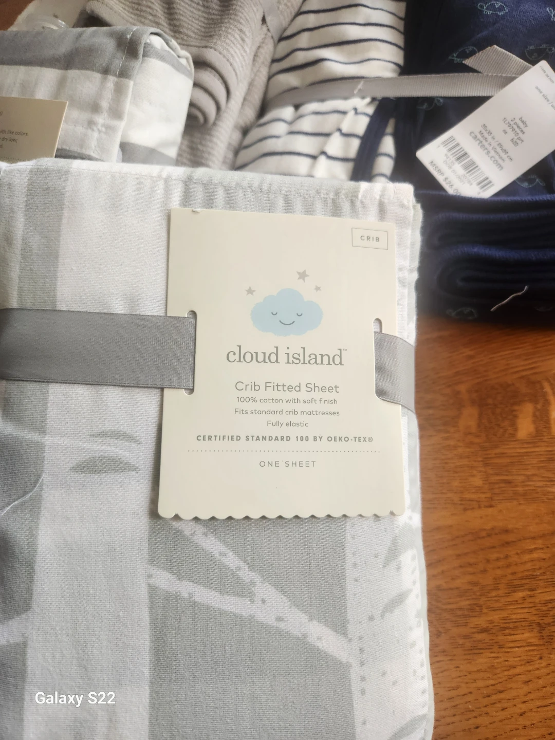 Cloud Island Crib Sheets & Swaddles - Gray Birch & Turtle Print - photo 4