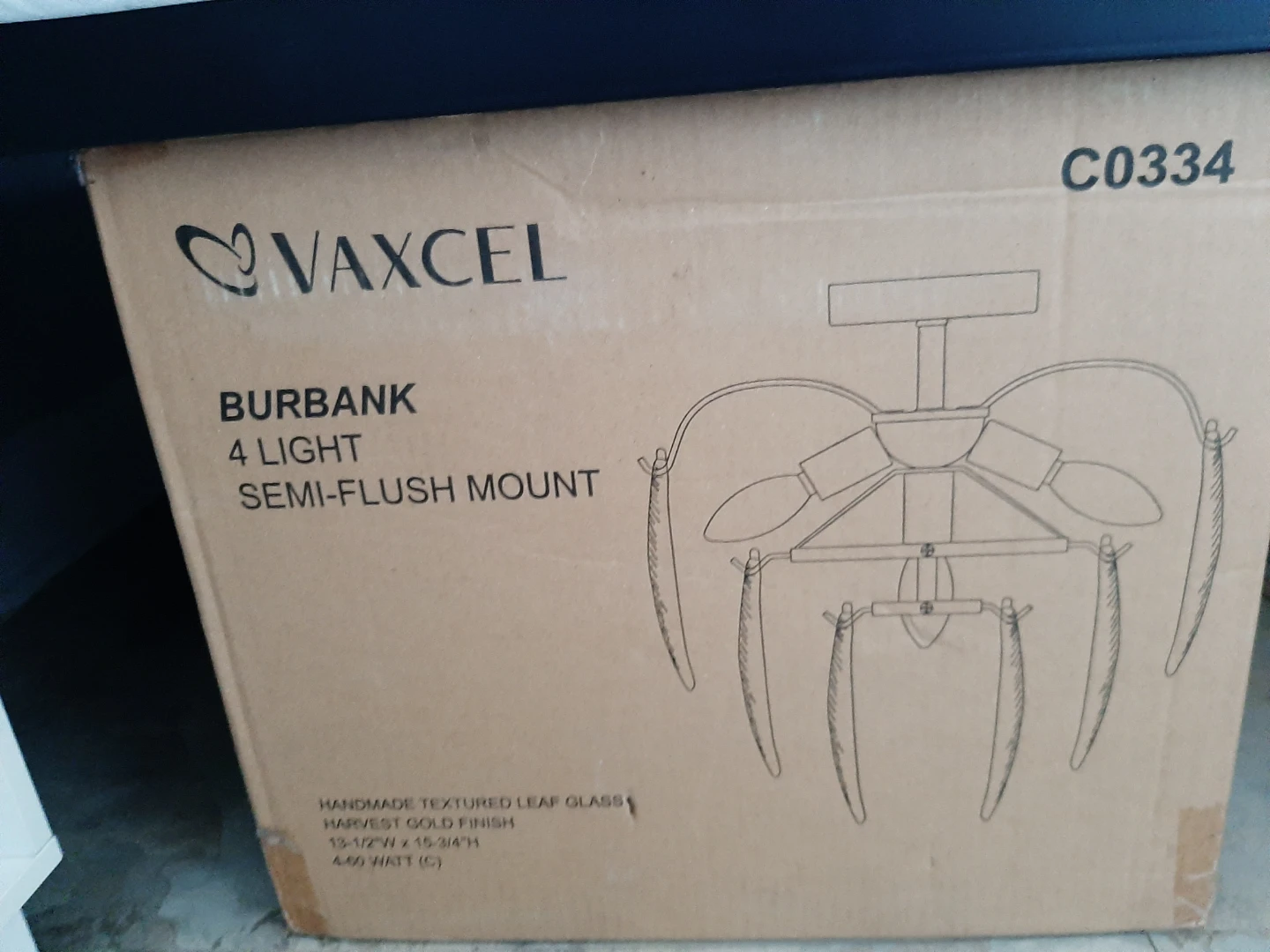 Vaxcel Burbank 4 Light Semi-Flush Mount Chandelier - photo 2