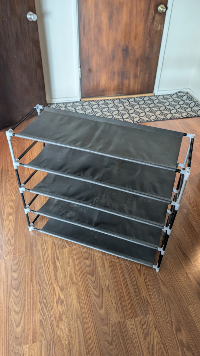 5-Tier Black Fabric Shoe Rack - I have 2 of them - photo 2