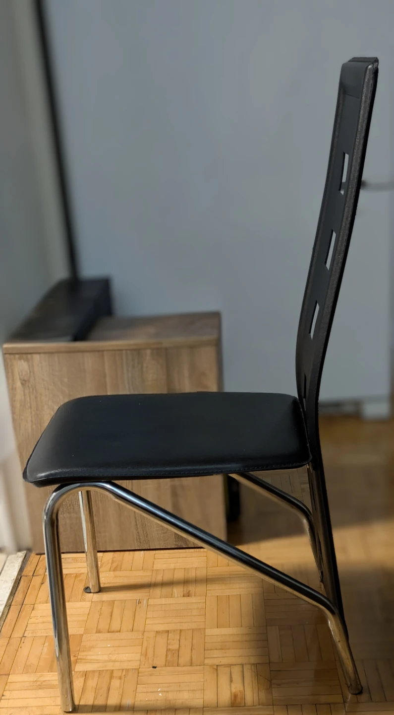 Black Office Chair with Chrome Legs