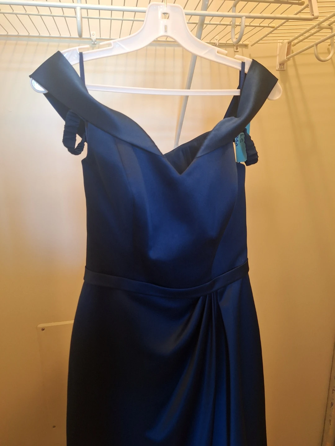 Navy Blue Off-the-Shoulder Maxi Dress - Size 8 - photo 3