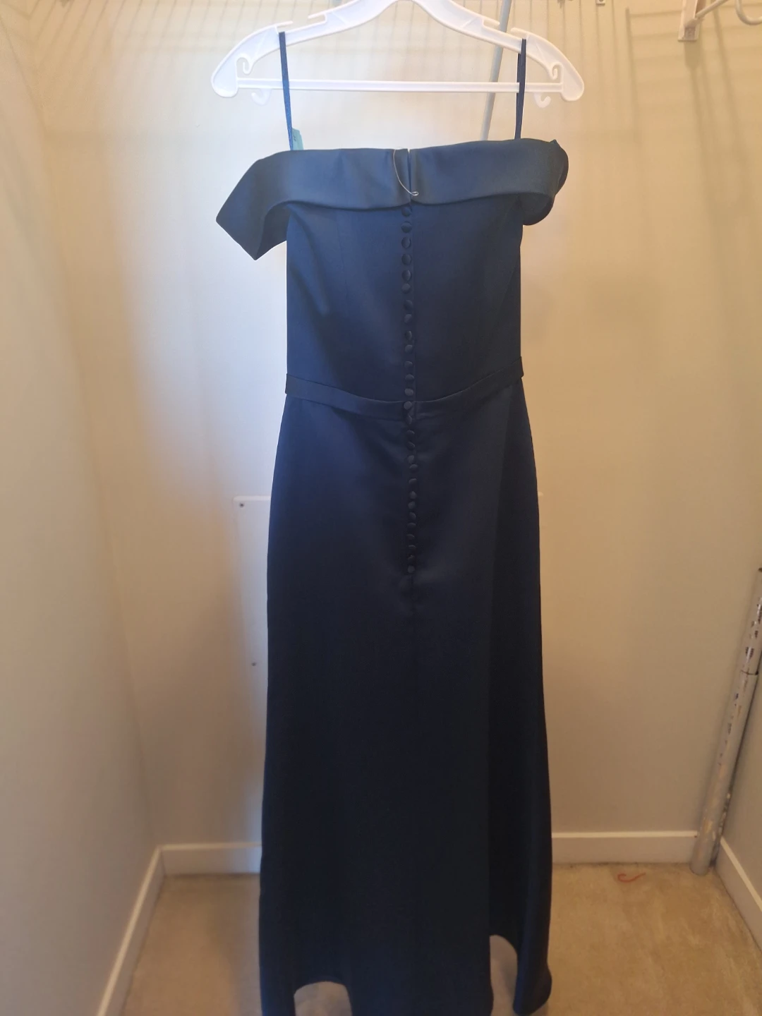 Navy Blue Off-the-Shoulder Maxi Dress - Size 8 - photo 4