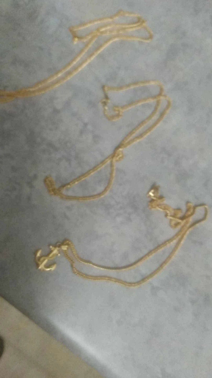 Gold Anchor Pendant Necklace Plated
