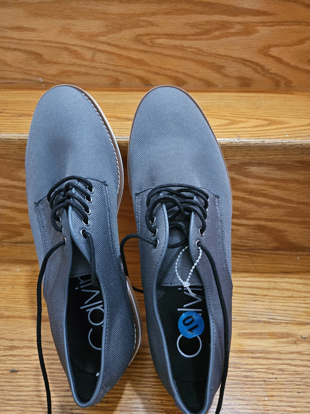 Calvin Klein Men's Grey Lace-Up Shoes Size 10