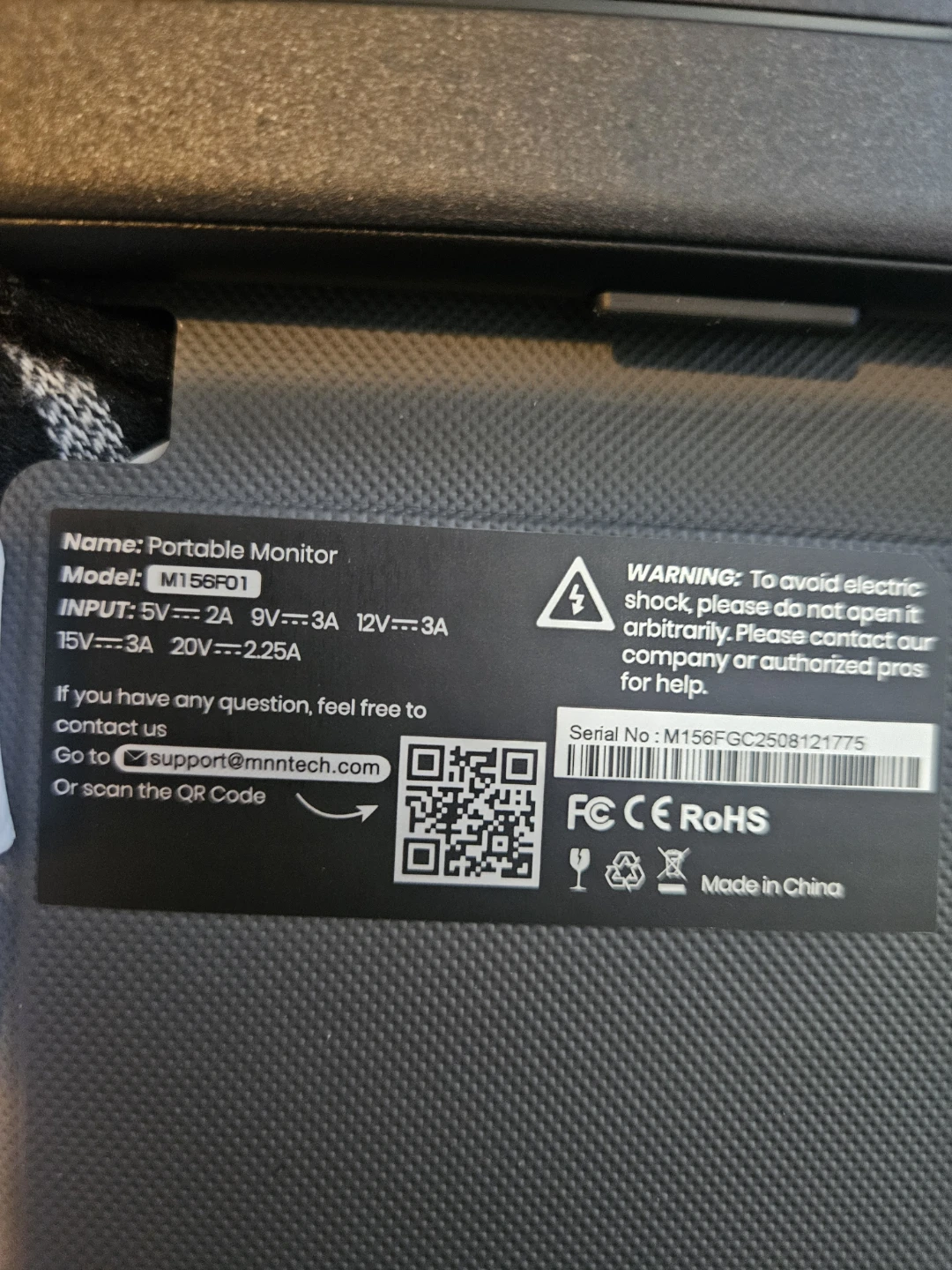 PORTABLE MONITOR M156F01 - photo 3