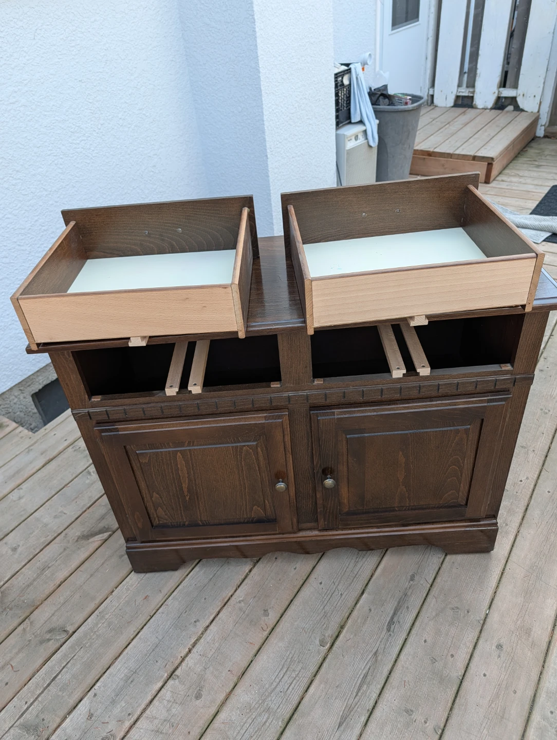Dark Wood Hutch with Glass Doors - photo 3