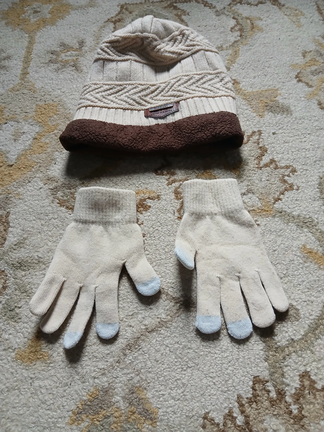 Beanie Hat and Gloves Set