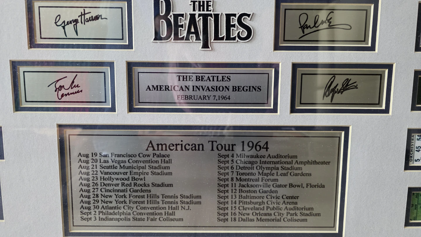 The Beatles  1964 American Concert Tour 1964 Framed Memorabilia - photo 3