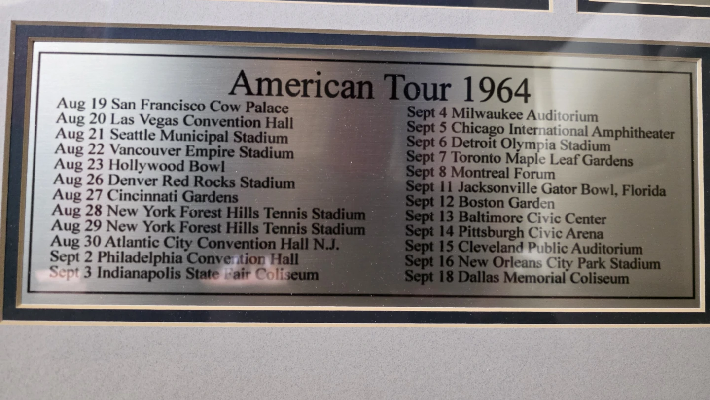 The Beatles  1964 American Concert Tour 1964 Framed Memorabilia - photo 4