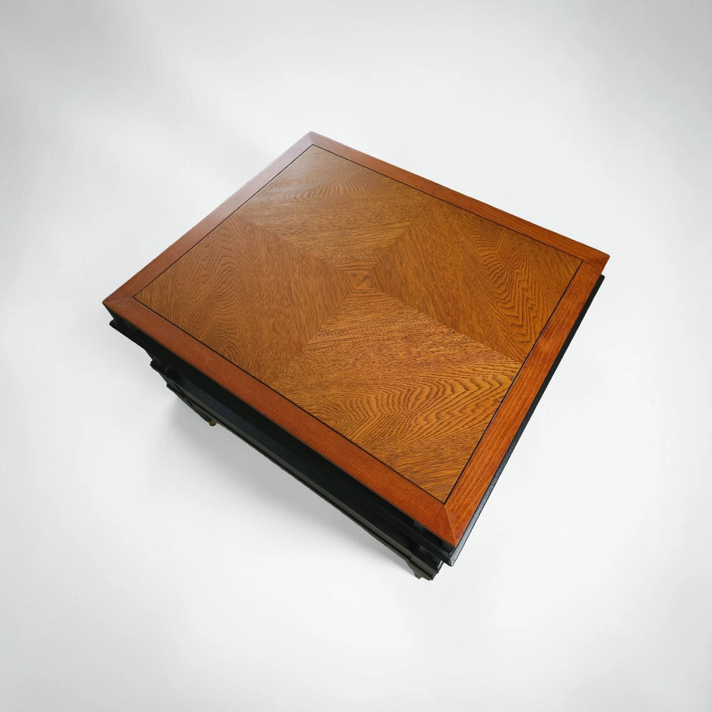 Vintage End Table with Drawer - Wood Top & Black Base - photo 4