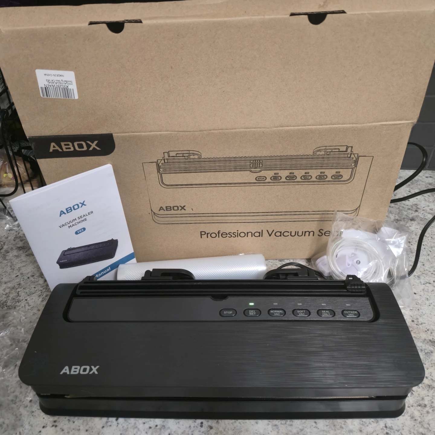 ABOX Vacuum Sealer Machine with Roll and Accessories