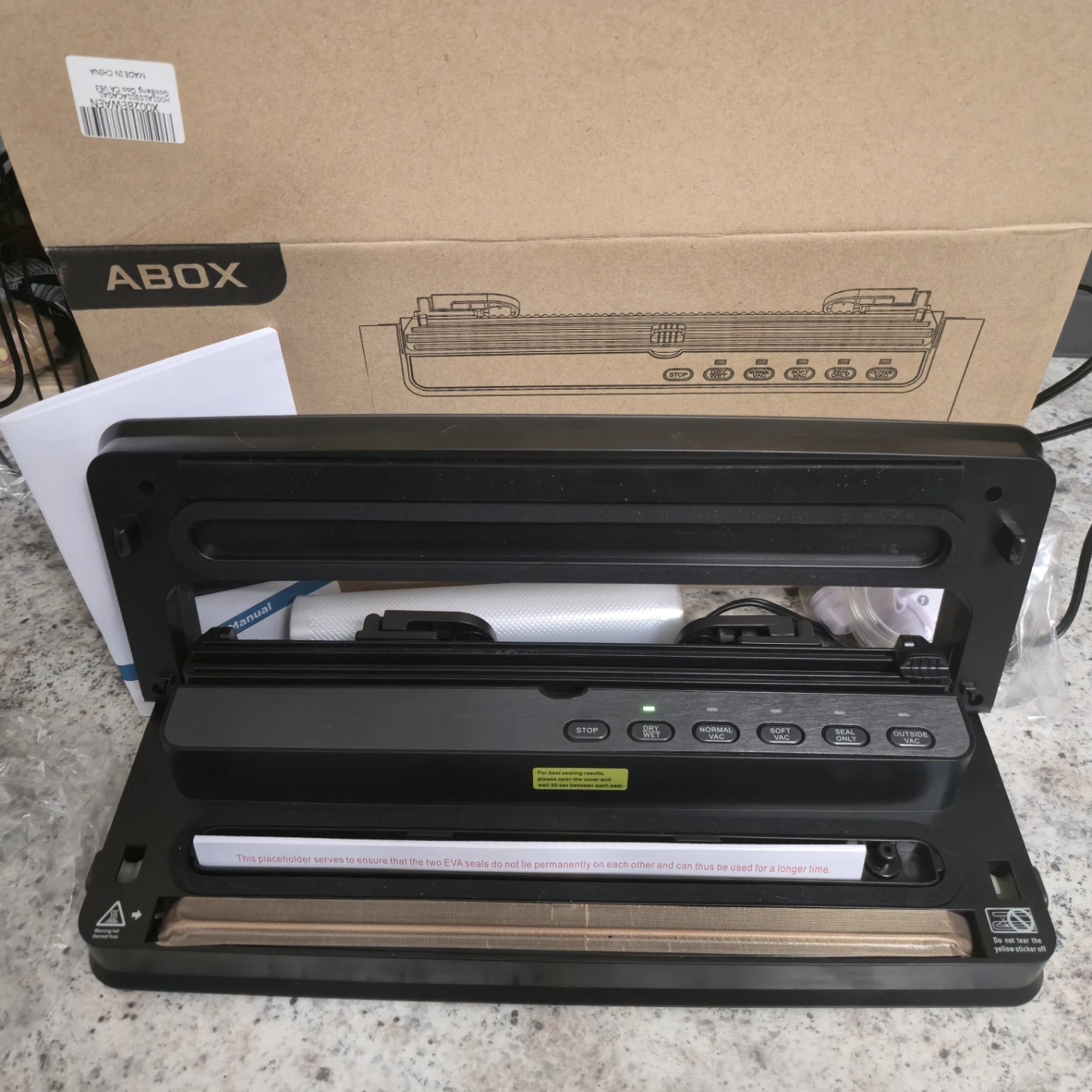 ABOX Vacuum Sealer Machine with Roll and Accessories - photo 2
