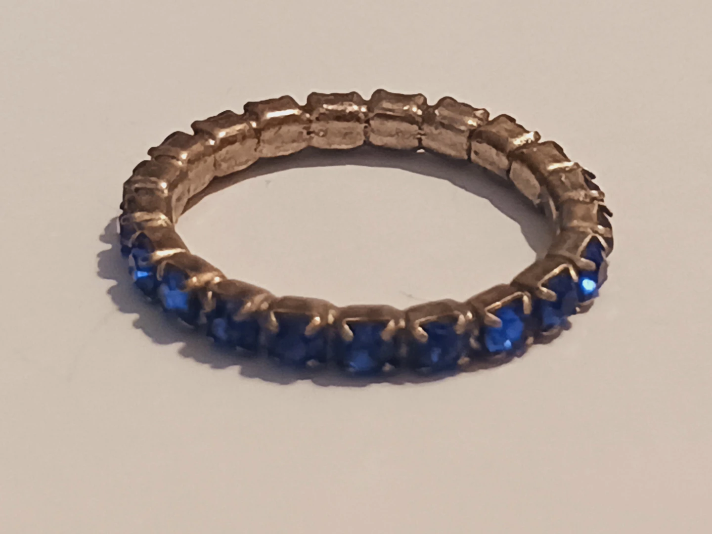 Blue Rhinestones Small Size Ring. Size 6. - photo 2
