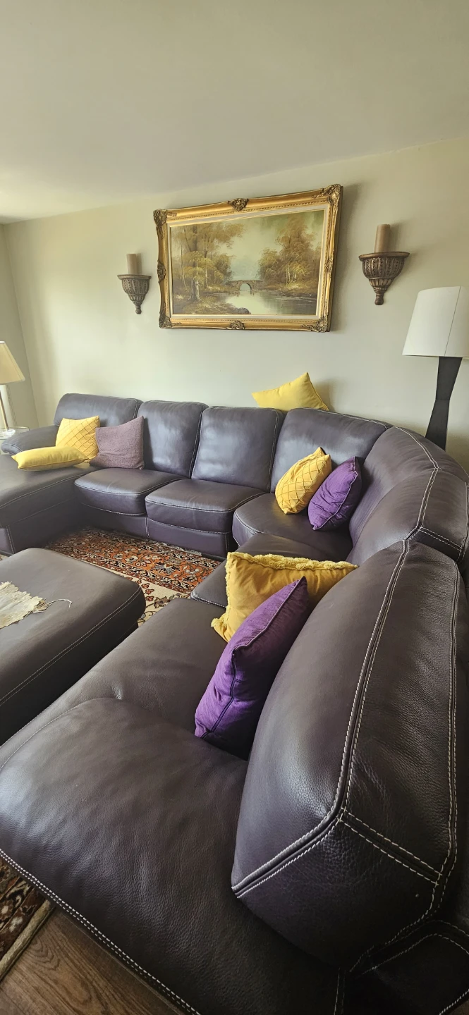 Leather sectional
