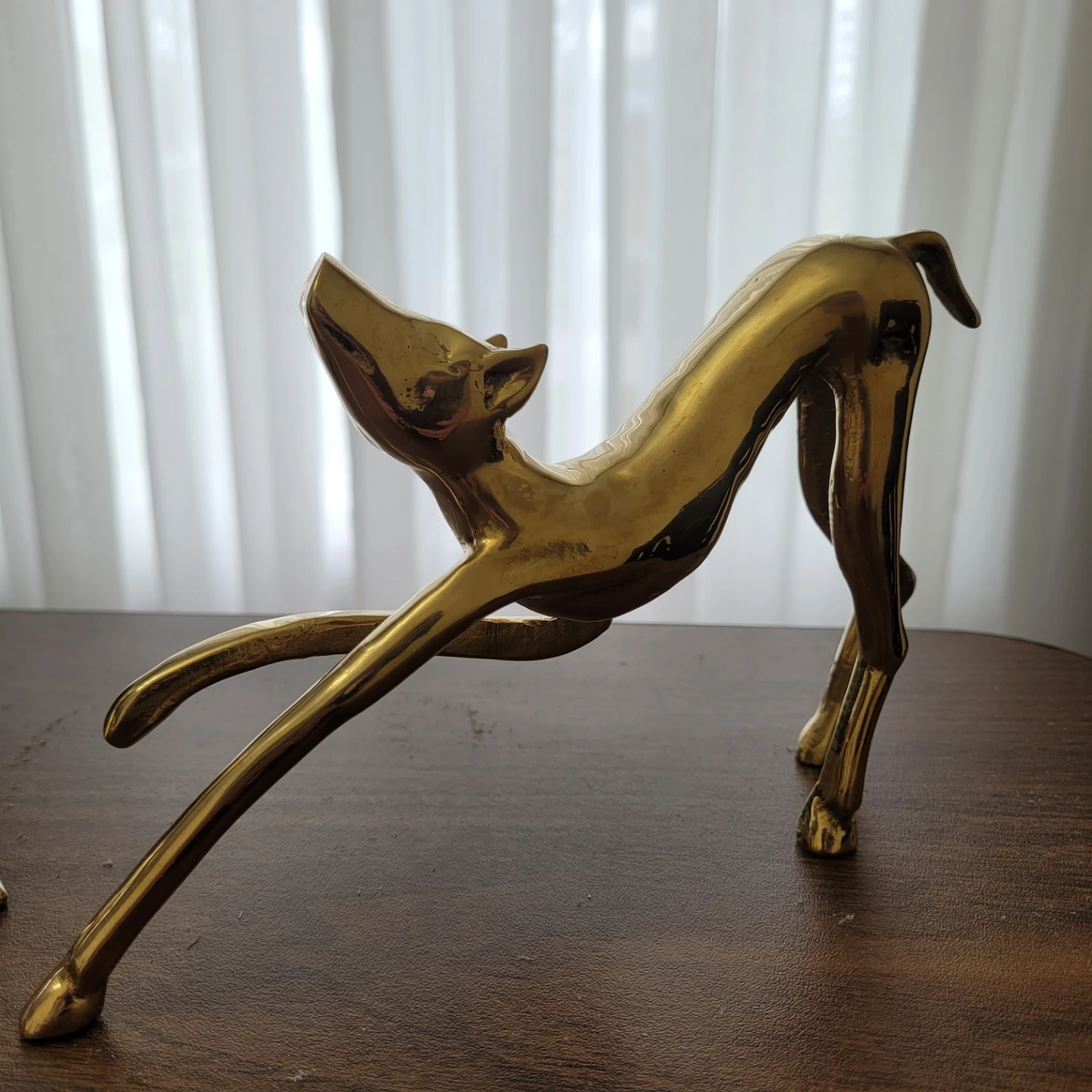 Pair of Brass Egyptian Ancient Dog Figurines - photo 2