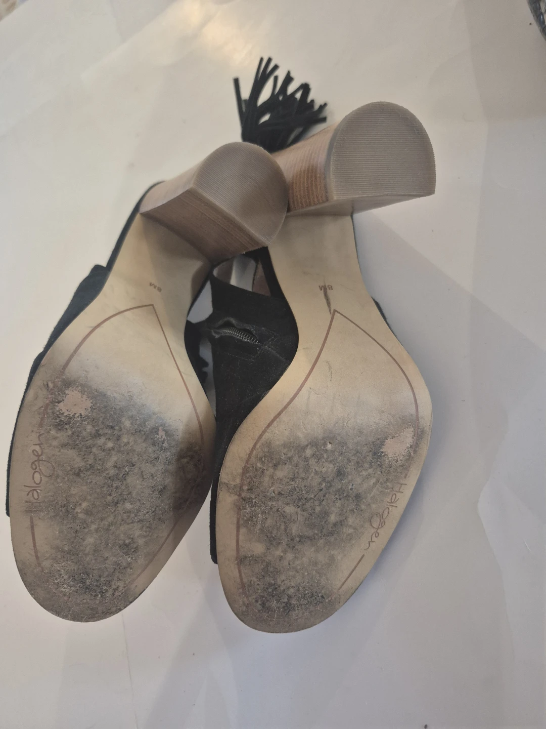 Halogen Black Suede Block Heel Open Toe Booties - photo 3