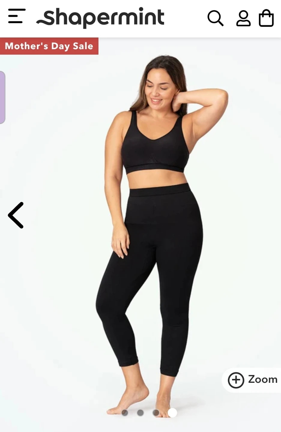 SHAPERMINT High-Waisted Shaping Capri Leggings Black
