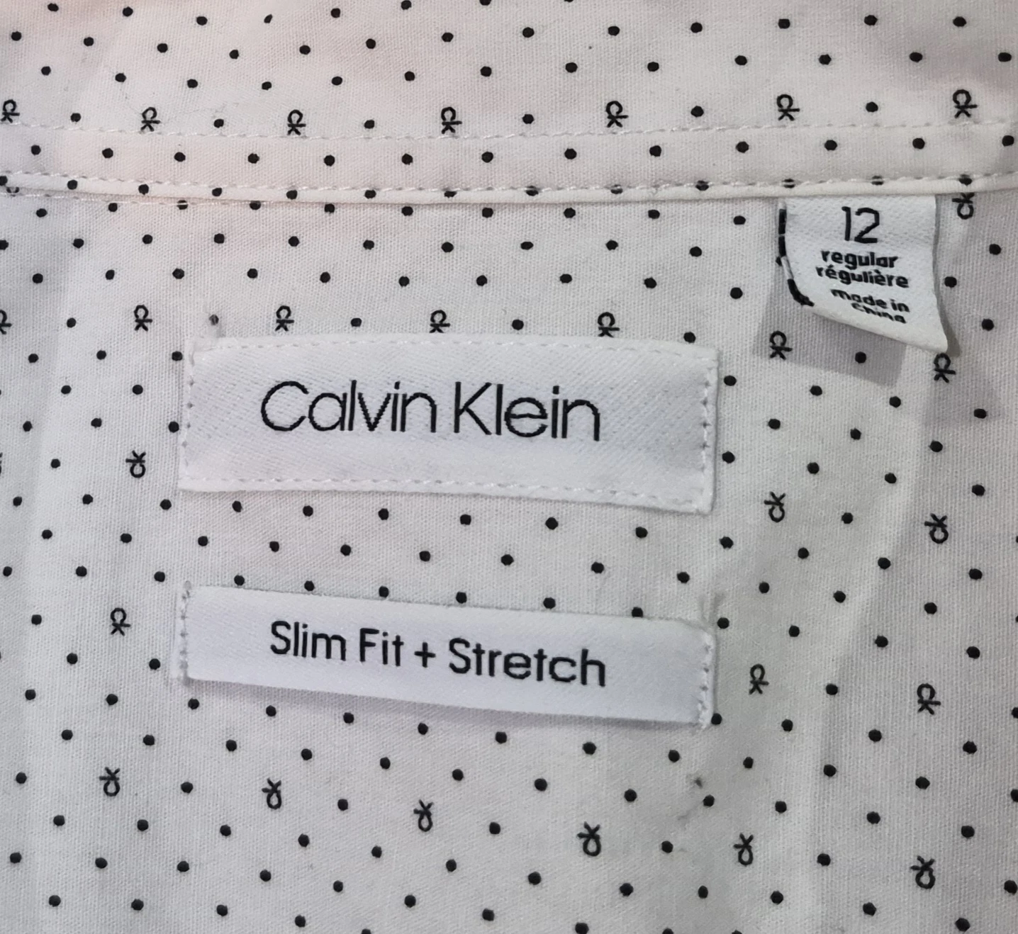 Calvin Klein Slim Fit + Stretch Dress Shirt Size 12 boys - photo 2