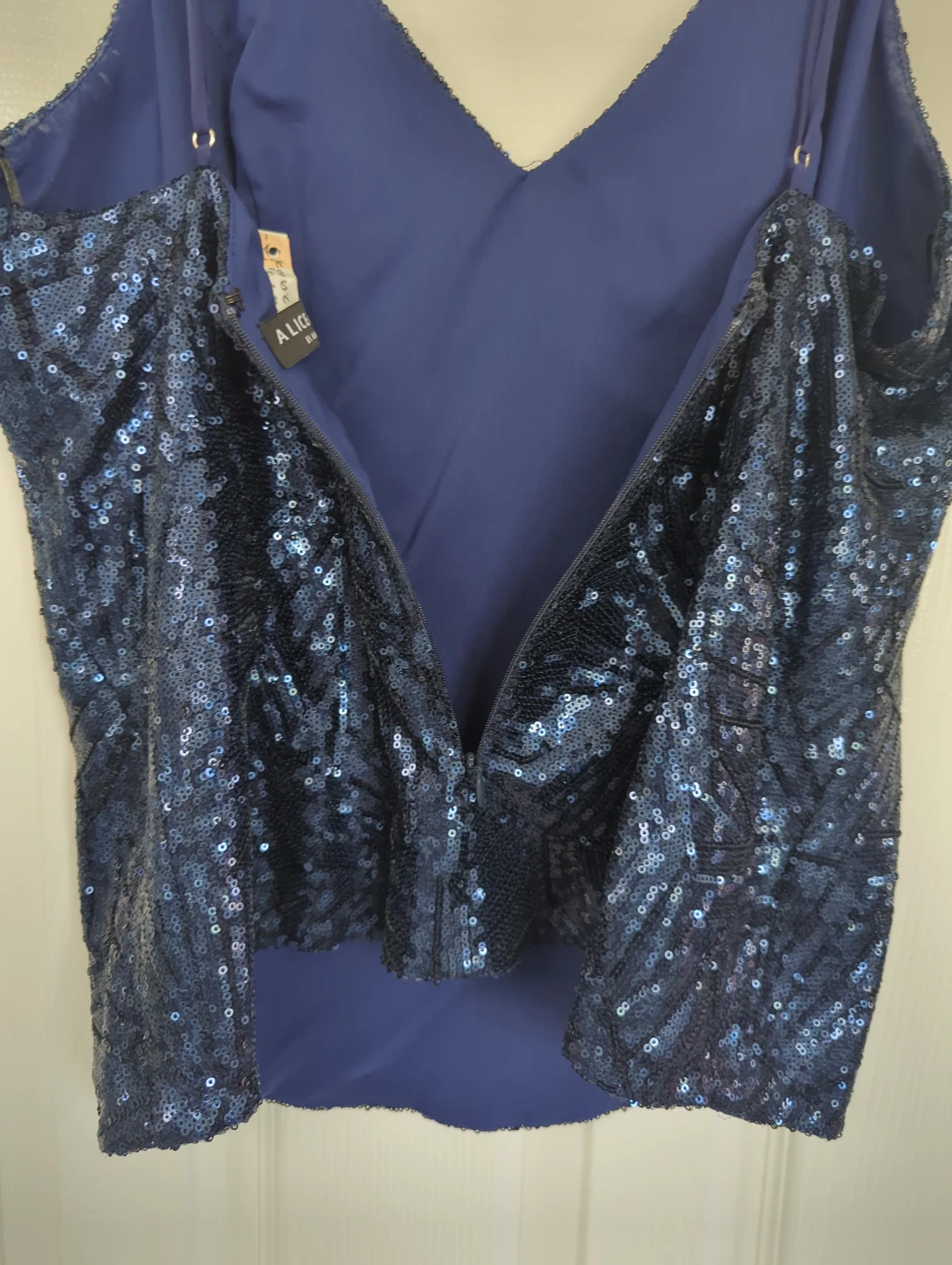 Alice & Trixie Sequined Camisole Top - Blue - Size M - photo 5