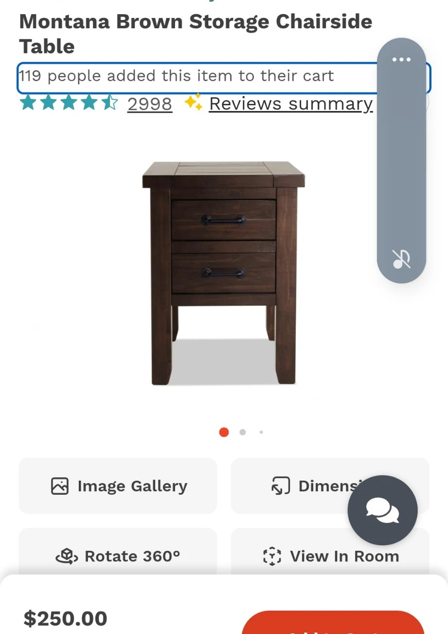 Montana Brown Storage Chairside Table - photo 2