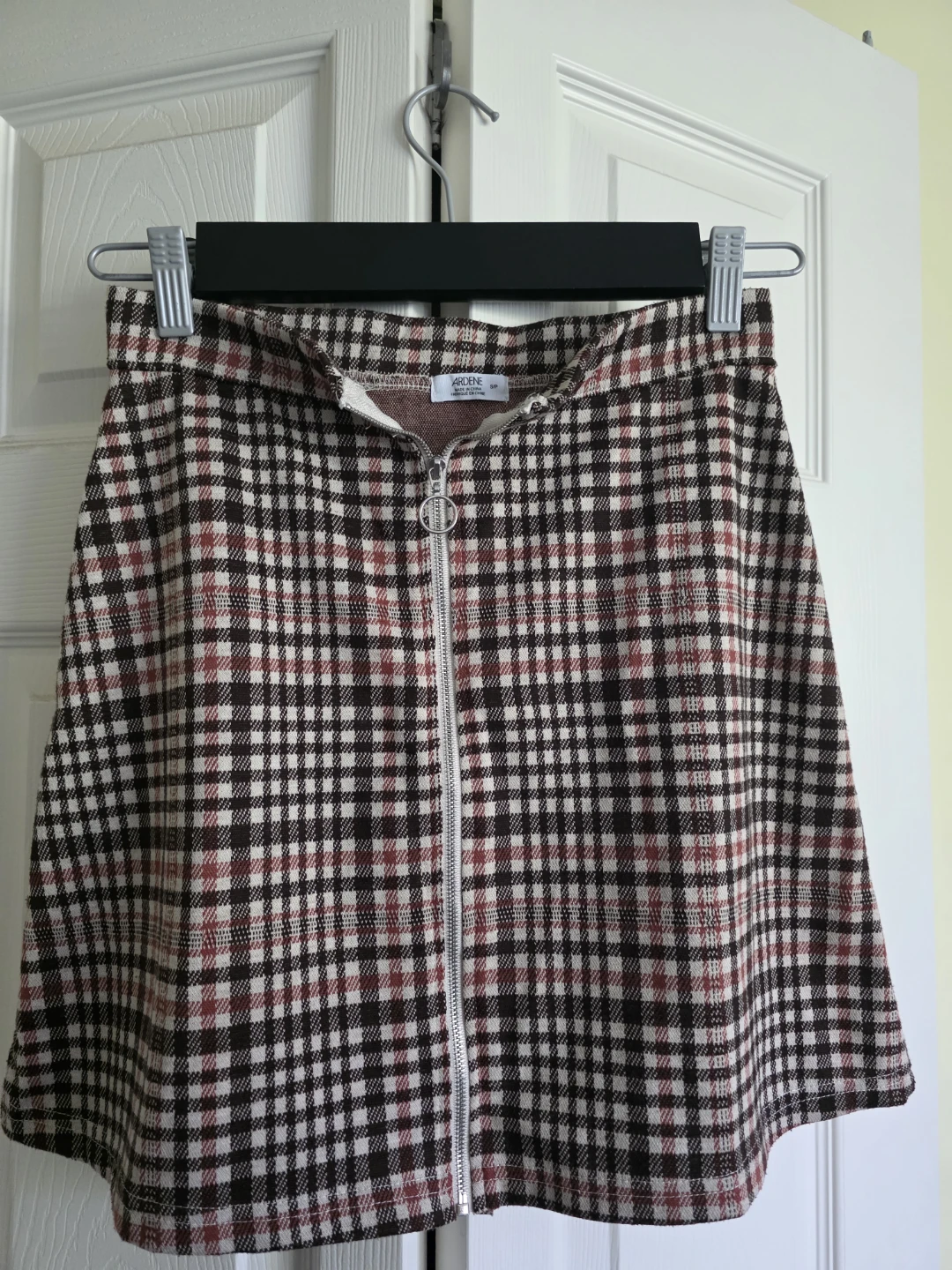 Plaid Mini Skirt with Zipper