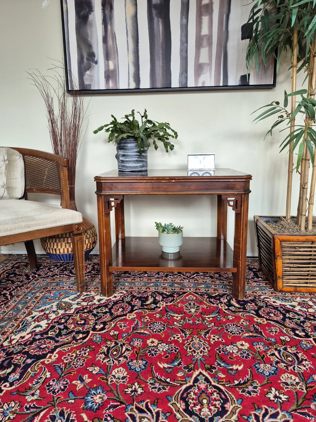 Wooden End Table with Lower Shelf by Lane Furniture - photo 2