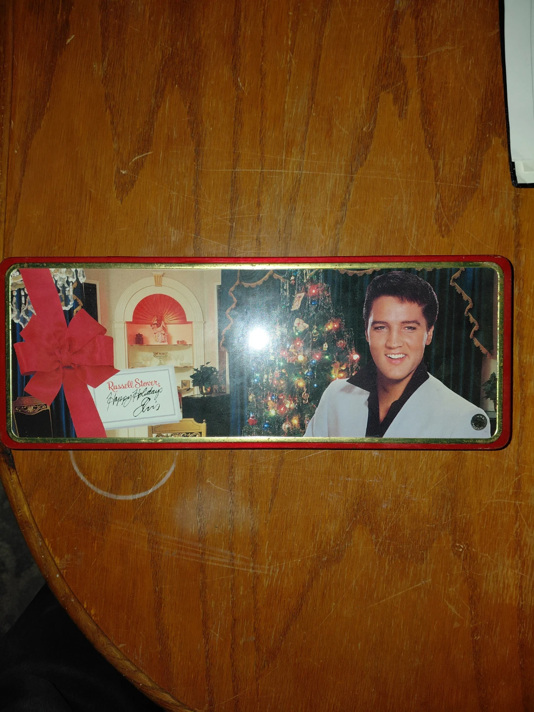 Russell Stover Elvis Presley Happy Holidays Tin