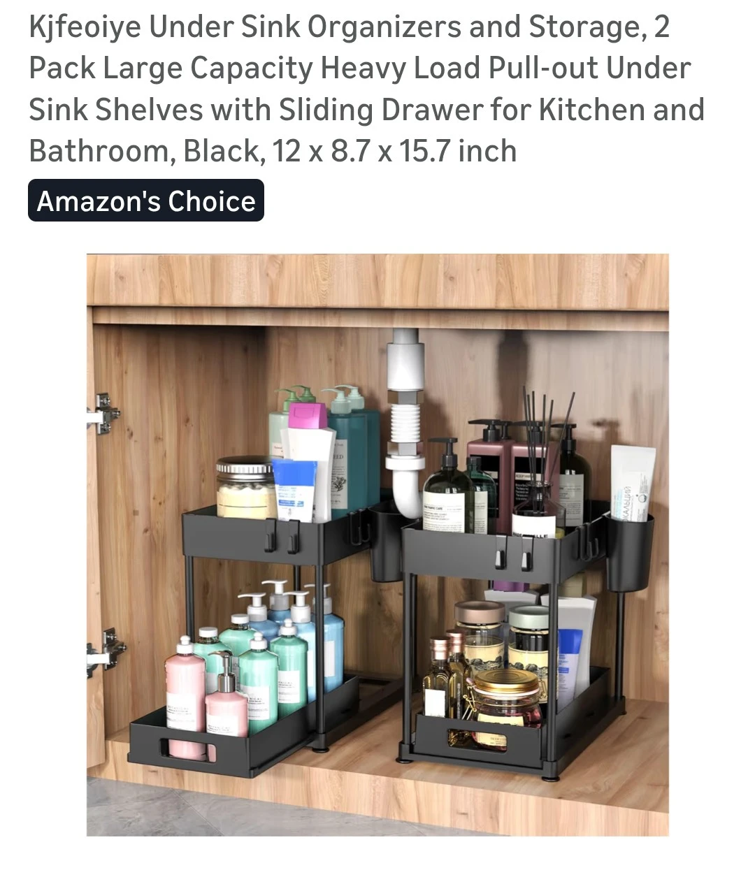 Set of 2 under sink organizers*new* - photo 2