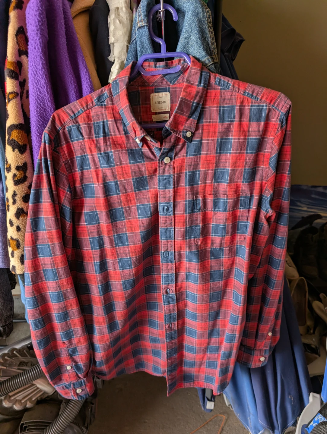 GAP Lived-In Plaid Button-Up Shirt